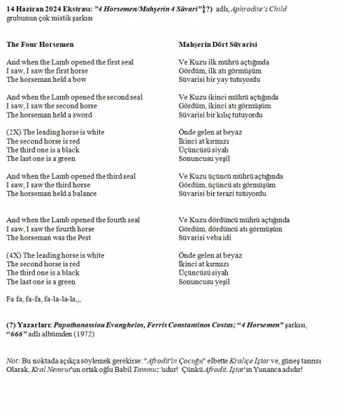 Mahşerin 4 Süvari - Sözleri