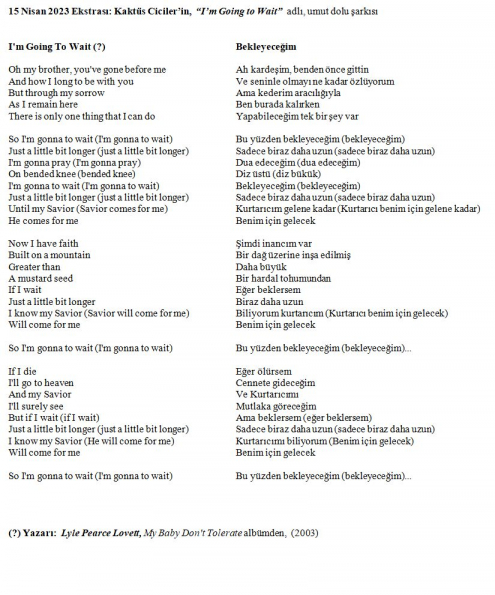 Bekleyeceğim - Güftesi