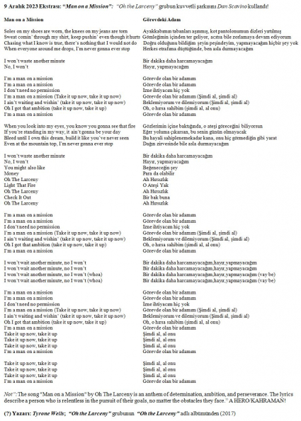 Görevdeki Adam - Sözleri