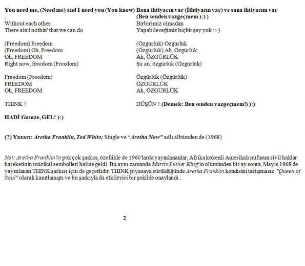 Think(Freedom) - Sözleri B