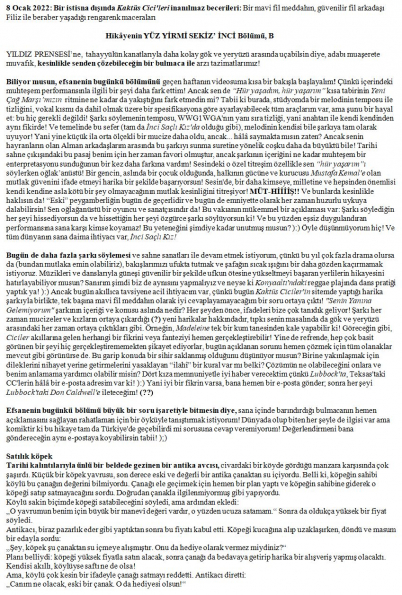 15 numaralı yorumum A