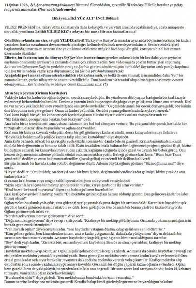 73 numaralı yorumum A