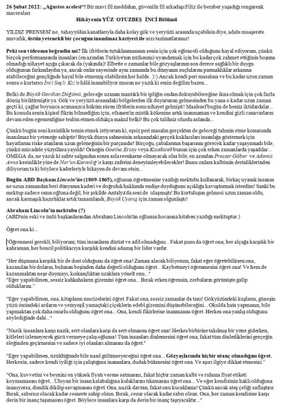 22 numaralı yorumum A