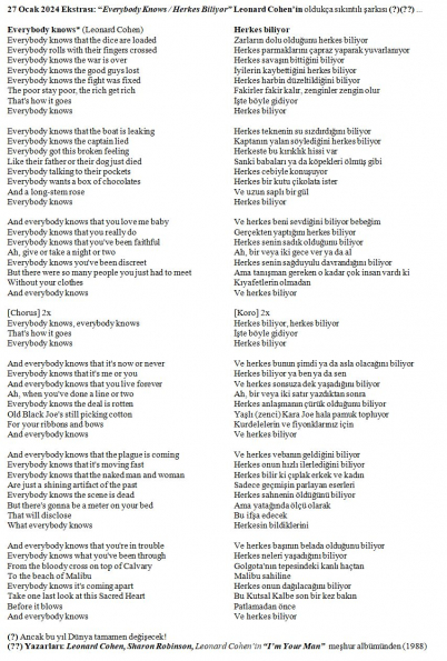 124 numaralı yorumum Ekstrası