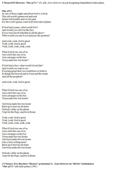 187 numaralı yorumum Ekstrası