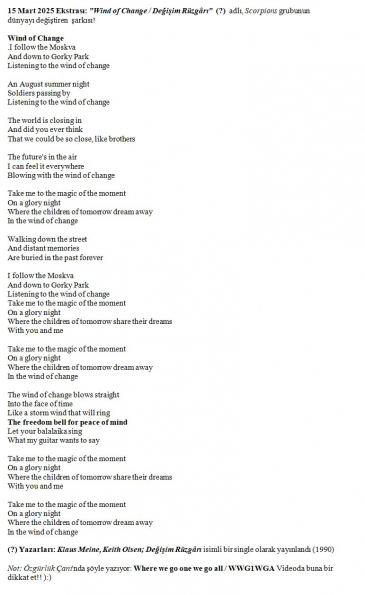 184 numaralı yorumum Ekstrası