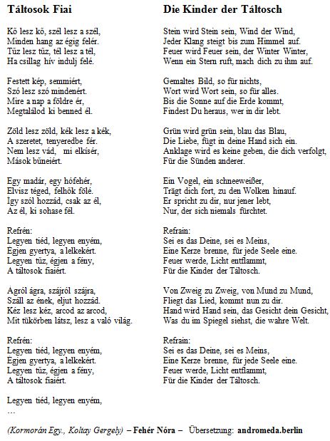 Táltosok Fiai - Text